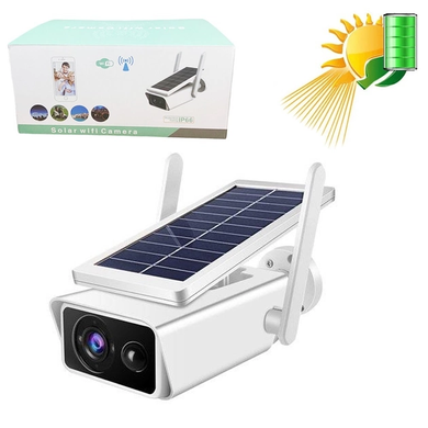 Автономная камера видеонаблюдения уличная беспроводная для наружного видеонаблюдения на солнечной батарее IP Solar WIFI Camera, Белый