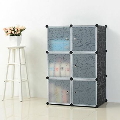 Пластиковый складной шкаф Storage Cube Cabinet MP-39-61, 7 секций, Черный