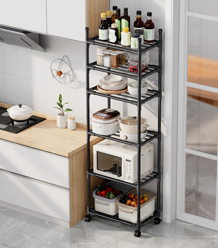 Полиця етажерка TVT-02 6 ярусів 170х42х32см Чорна