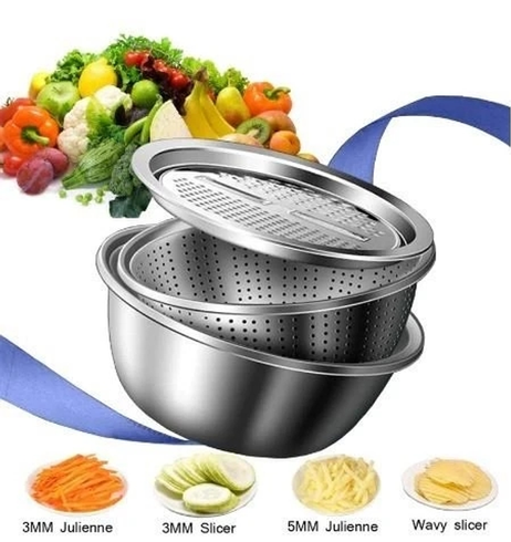 Багатофункціональний кухонний набір з нержавіючої сталі 3 в 1 Metal Basket Cutter