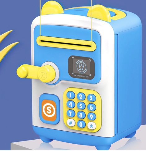 Електронна скарбничка-сейф із кодовим замком Face Recognition Money BOX, Синий