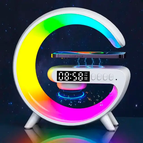 Настольная смарт-лампа с беспроводной зарядкой и динамиком Smart Light Sound Machine G63
