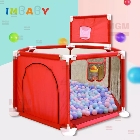 Детский манеж для развития IMBABY 6 секций - с забором для малышей - сухой бассейн для детских игр, для шаров или коврика