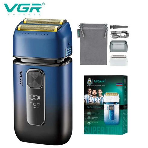 Электробритва VGR V-362 шейвер, двойное лезвие, IPX6, LED дисплей