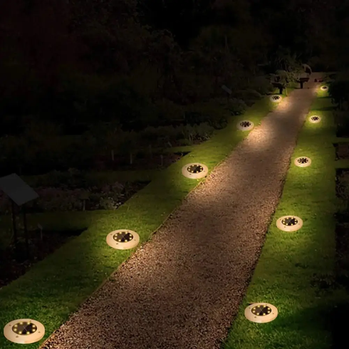 Садовый уличный светодиодный фонарь-подсветка на солнечной батарее Solar Pathway Lights 4шт 12см