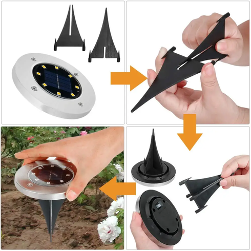 Садовый уличный светодиодный фонарь-подсветка на солнечной батарее Solar Pathway Lights 4шт 12см