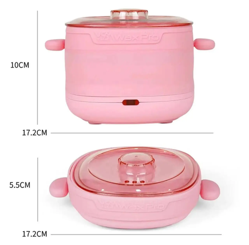 Воскоплав баночний силіконовий складаний Wax Warmer YSM-1002A 400 мл 100 Вт, Рожевий
