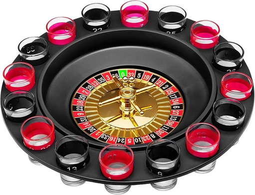 Рулетка зі стопками Drinking Roulette Set i3-90 алко рулетка казино на 16 чарок, Разноцветный