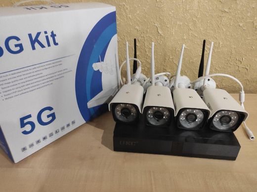 Комплект видеонаблюдения 4 камеры WiFi kit, Регистратор + 4 камеры видеонаблюдения, Беспроводной