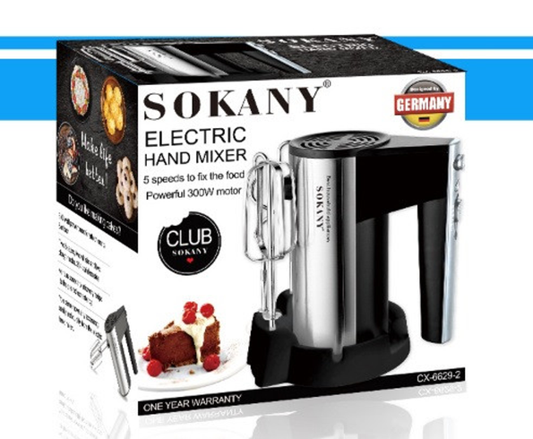 Миксер ручной Sokany CX-6629-2 300Вт, кухонный миксер