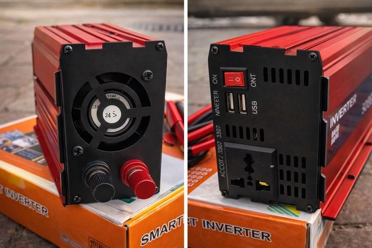 Автомобільний інвертор з 12V/24V на 220V 5000W LCD SMART / Перетворювач напруги