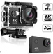 ЕКШН-КАМЕРА 4K Action Camera WI-FI 16 MPX WI-FI, Черный