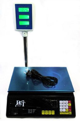Весы торговые со стойкой питание от сети D&T Smart DT-5053 6V до 50 кг, Черный