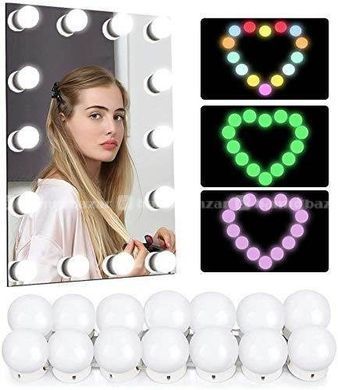 Подсветка для зеркала с пультом регулировкой яркости цвета Vanity Mirror Lights RGB разноцветная, Разноцветный
