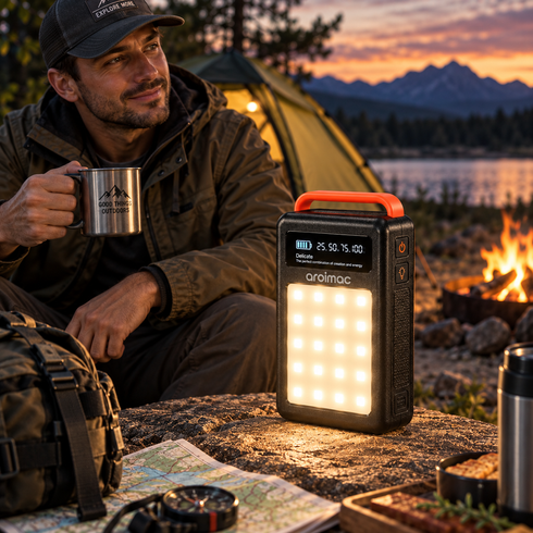 Повербанк Aroimac 80000 mAh (56-68) / PowerBank с LED-фонарем и цифровым индикатором заряда