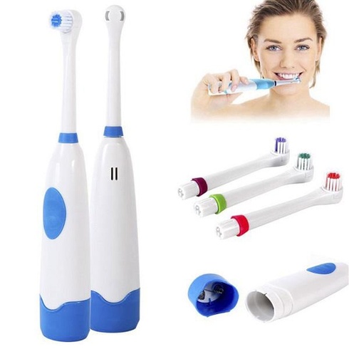 Електрична зубна щітка із насадками Electric ToothBrush на батарейках