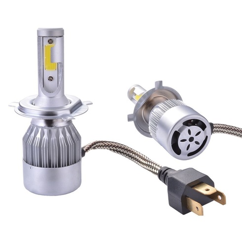 Світлодіодні автомобільні LED лампи C6 H4 12-24В, Сріблястий