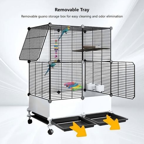 Клетка для птиц + игрушки на колесах KP-84 73х37х139