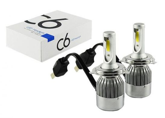 Светодиодные автомобильные LED лампы C6 H4 ближний 12-24В, Серебристый