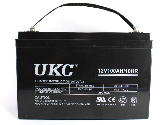 Гелевый аккумулятор UKC 12V 100A для котла и солнечных панелей