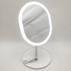 Зеркало с Led подсветкой  овальное косметическое для макияжа , Белый