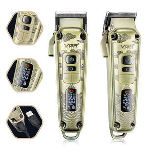 Аккумуляторная машинка для стрижки VGR V-005 с насадками 8 шт