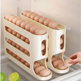 Компактный органайзер для яиц 4-слойный автоматический Plastic shelving AND XL-994 / Контейнер-лоток для яиц