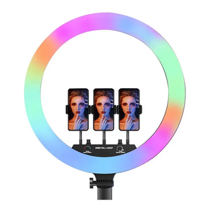 Кольцевая LED лампа RGB MJ18 45см 3 крепления