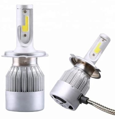 Комплект LED ламп C6 HeadLight H3 12v COB(5539), Серебристый