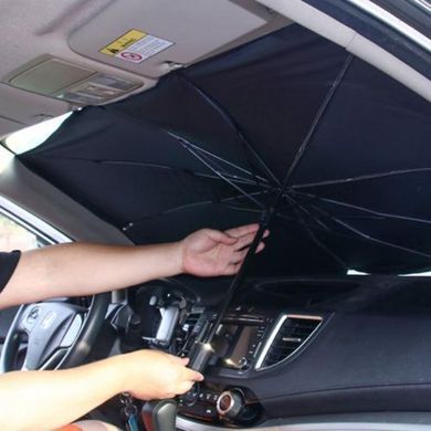 Зонт для авто на лобовое стекло козырек шторка для авто солнцезащитный 79X145см, Черный