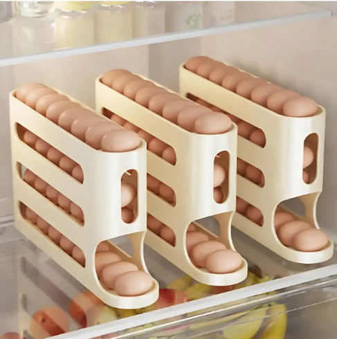 Компактный органайзер для яиц 4-слойный автоматический Plastic shelving AND XL-994 / Контейнер-лоток для яиц