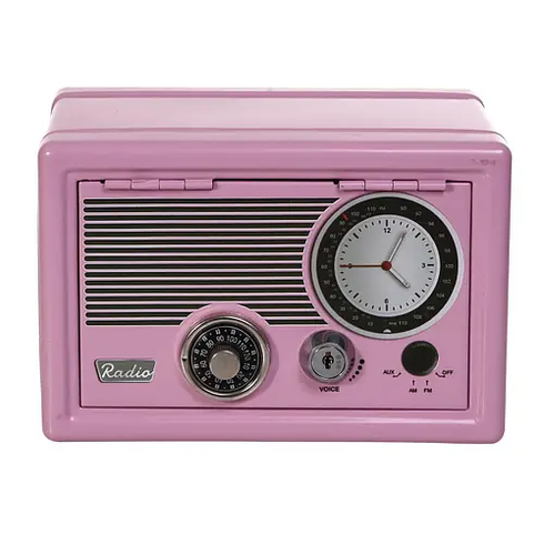 Скарбничка рожева Металевий Сейф Metal Safe Radio Радіо