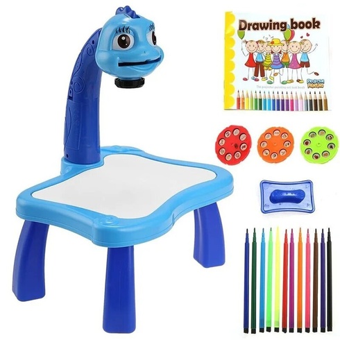 Дитячий стіл проектор для малювання з підсвічуванням Projector Painting 24 деталі блакитний
