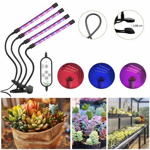 Светодиодная фитолампа Grow Light для выращивания растений, рассады Полный спектр 4 головы