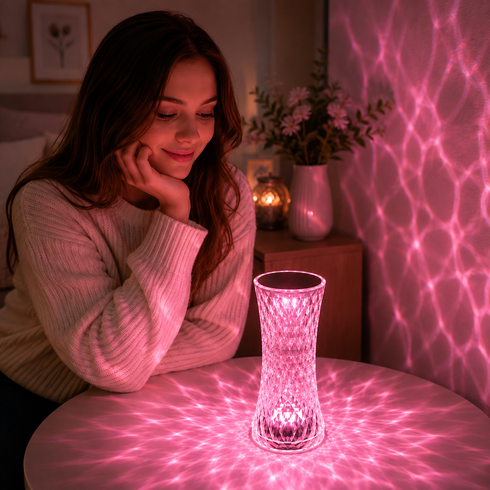 Светильник Led rjb HB-29 / Хрустальный проекционный светильник-ночник Crystal Table Lamp / Проекционный светильник-ночник