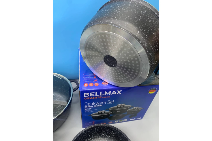 Набір посуду 9 предметів Bellmax Cookware Set BM-120 чорний
