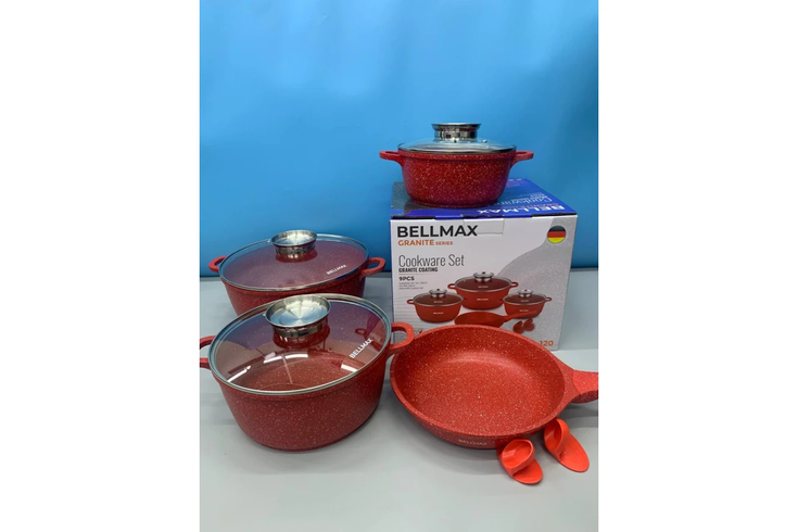 Набір посуду 9 предметів Bellmax Cookware Set BM-120 чорний