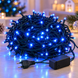 Гірлянда-нитка 380 LED, синє світло / Гірлянда Xmas зелений провід / LED-декор 220В