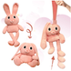 М'яка іграшка MishaExpo заєць з вухами та висувними ногами 80 см рожевий