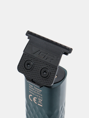 Триммер для бороды, для волос, для стрижки электрический профессиональный аккумуляторный с дисплеем VGR 5W USB (V-077), Черный