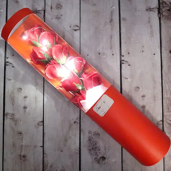 Букет красных роз из мыла с Led подсветкой \ Подарочный набор роз из мыла с Led подсветкой Красный, Красный