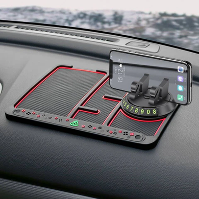 Силіконовий килимок протиковзкий в автомобіль на панель MOBILE, Черный