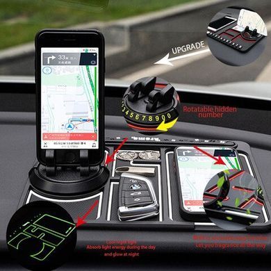Силіконовий килимок протиковзкий в автомобіль на панель MOBILE, Черный