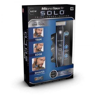 Мужской триммер Micro Touch Solo, Машинка для стрижки бороды 3 в 1