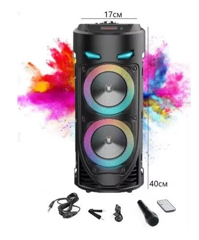 Портативная Bluetooth-колонка Sing-e ZQS4239 с LED-подсветкой / Беспроводная колонка для вечеринок с микрофоном 30W