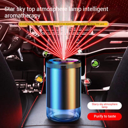 Умный автомобильный очиститель воздуха Starry Sky Summit / Аромадиффузор от USB 5 режимов