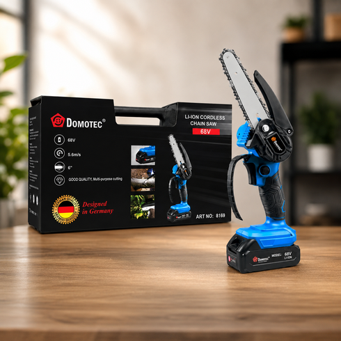 Акумуляторна ланцюгова пилка CHAIN ​​SAW 6 дюймів DOMOTEC 68V 8Ah / Міні-пилка для обрізання дерев