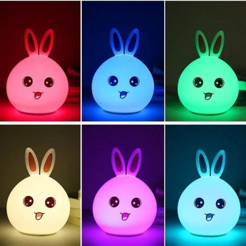 Дитячий нічник Rabbit Silicone Lamp LED Зайчик силіконовий на акумуляторі