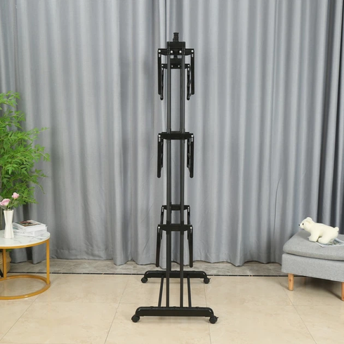 Подвійна сушарка для білизни на коліщатках 3-х рівнева / Підлогова сушарка для білизни