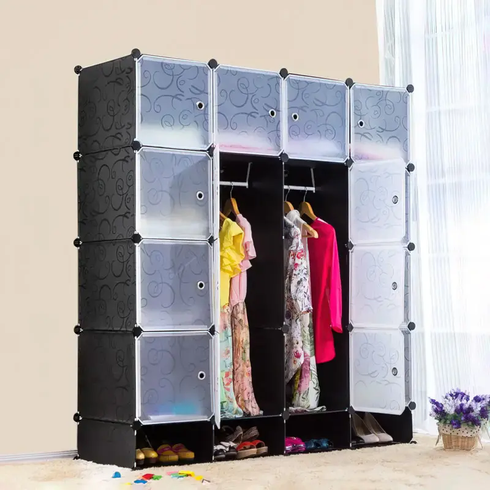 Пластикова складана шафа Storage Cube Cabinet MP-416-102A 16 секцій